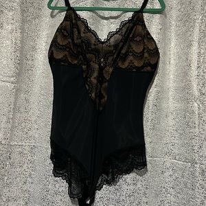 Pinsy black and lace body suit shapeware